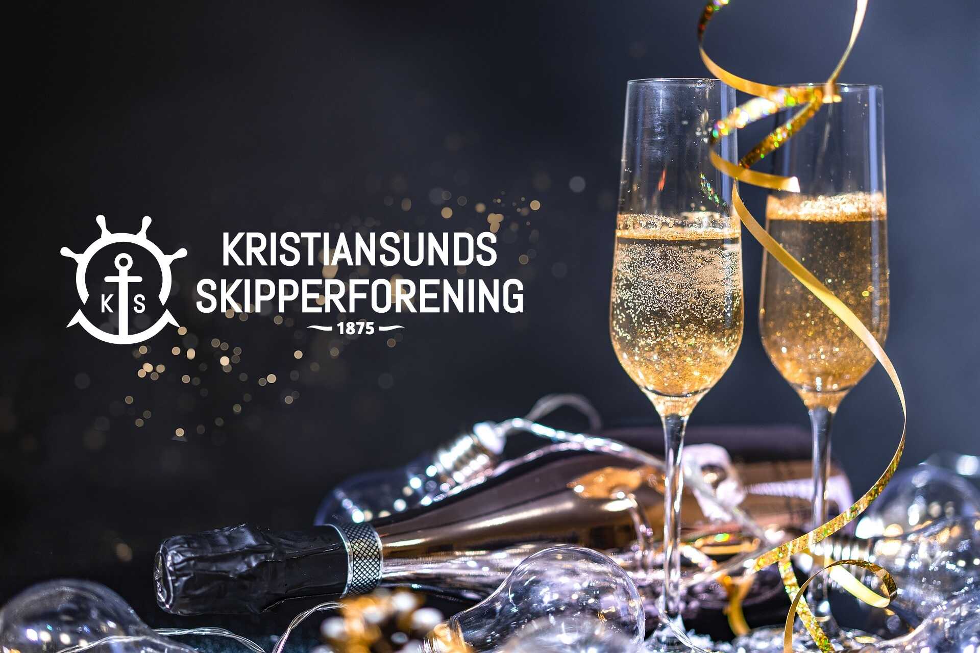 Champagnebilde med foreningens logo